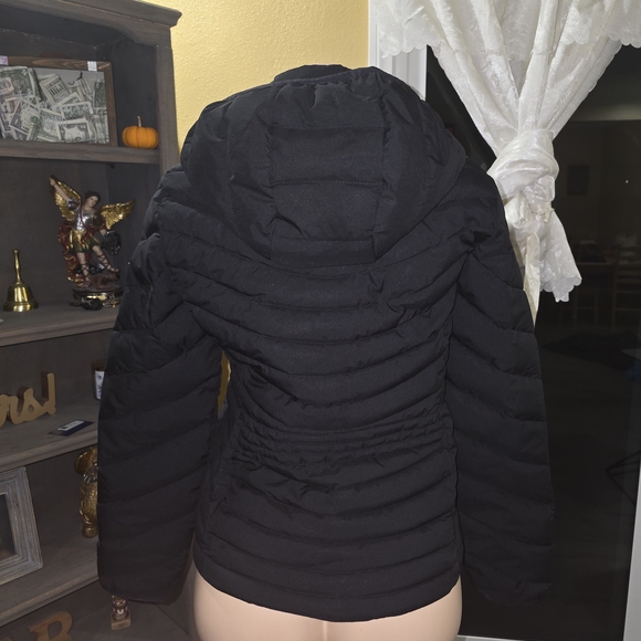 Calvin Klein Women's Black Puffer Jacket with Logo Zipper - Picture 3 of 6